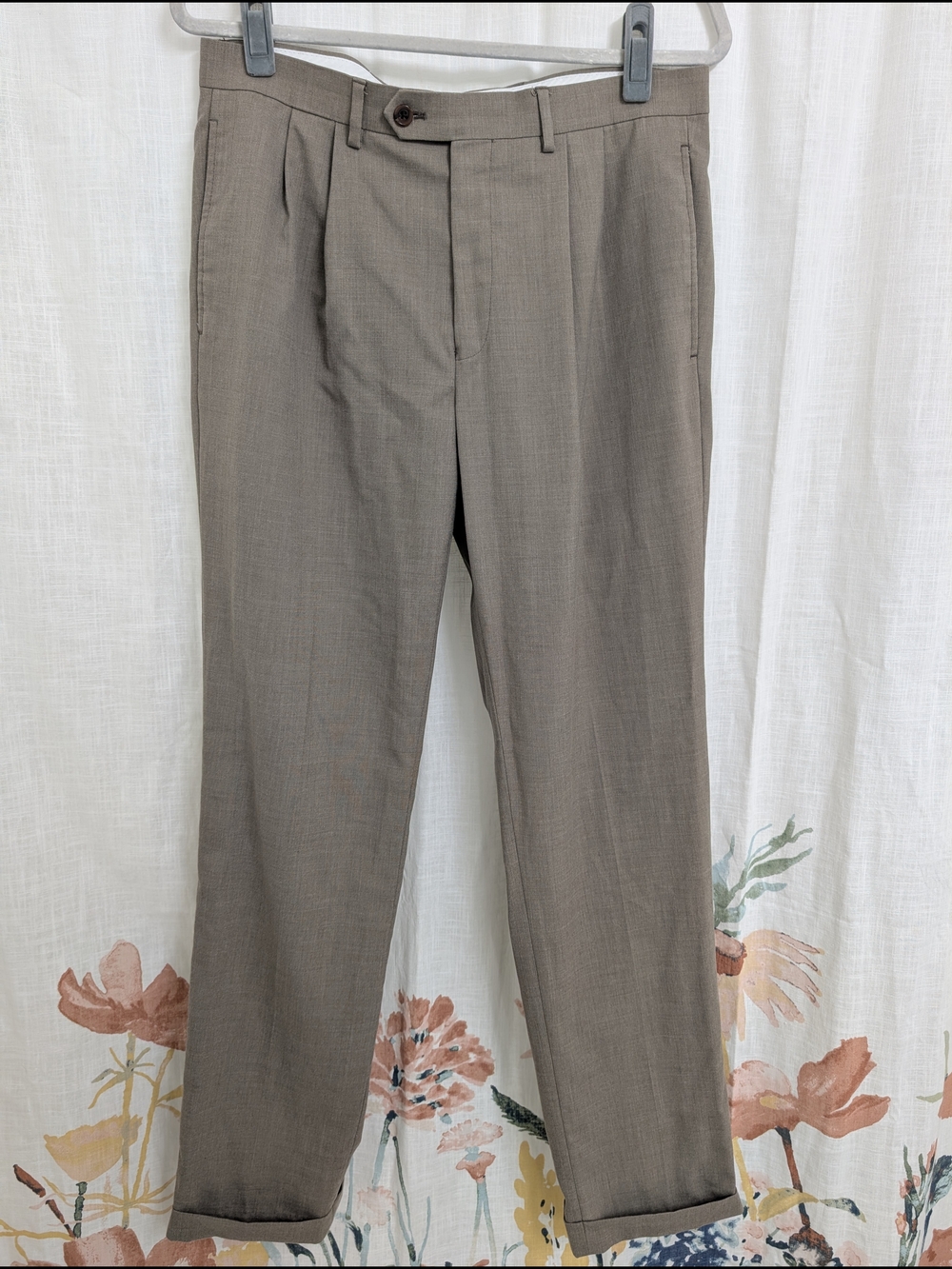 Lauren Ralph Lauren Men’s Dress Pants 33x32 Tan Pleated Stretch